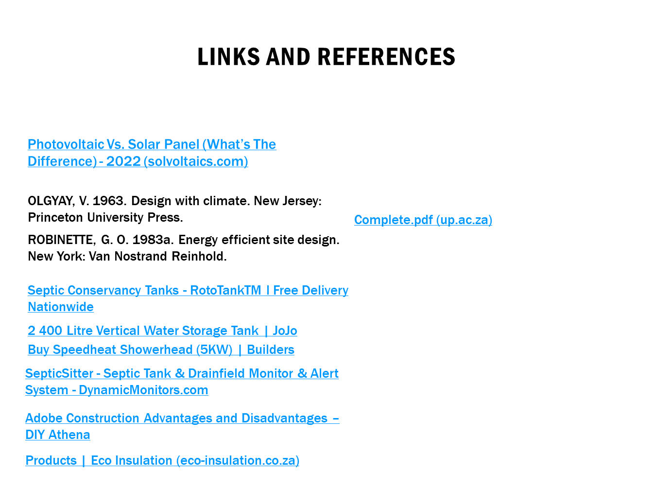 links and references